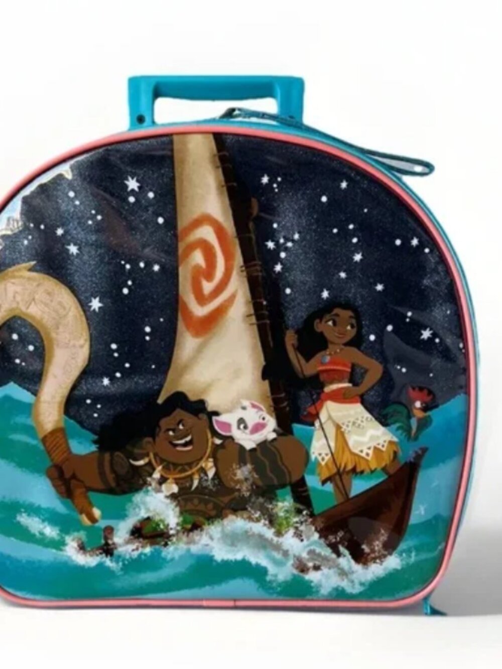 Disney Store MOANA & Maui ROLLING Suitcase Pull Up Handle CARRY ON LUGGAGE Stars